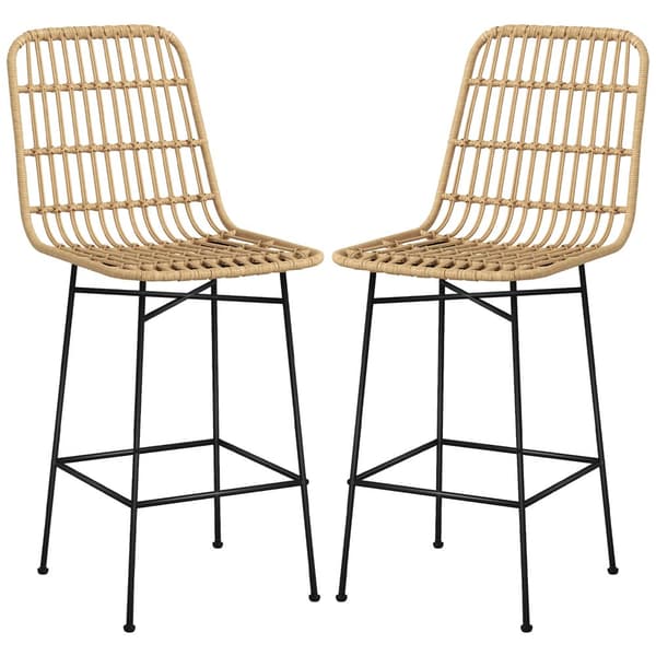 Barstol, 2er-Set, 45x53.5x105 cm, Natur & Sort