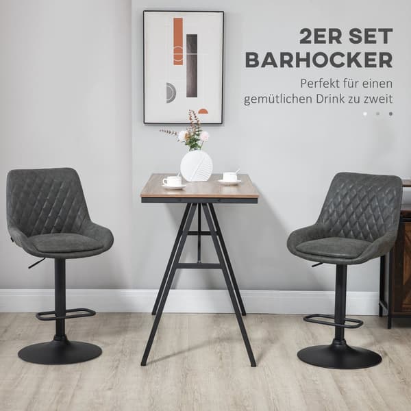 Barpall Set, 51x59x97-117 cm, Mörkgrå