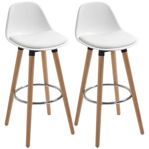 Barstol Sæt, 2er-Set, 38,5x42,5x91 cm, Hvid