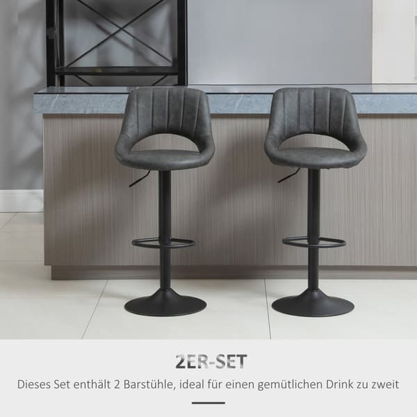 Barstol Sæt, 44x49x90-110 cm, Grå