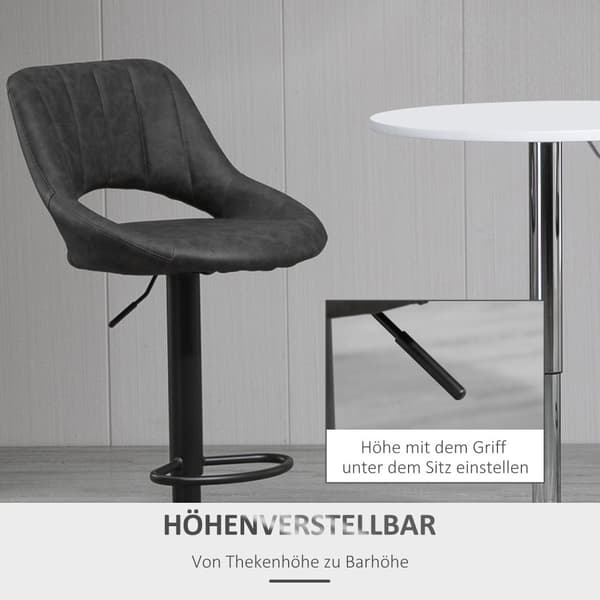 Barstol Sæt, 44x49x90-110 cm, Grå