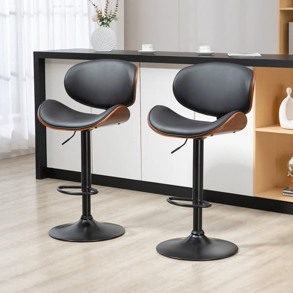 Barstol Sæt, 2er-Set, 53x52x92-112 cm, Sort