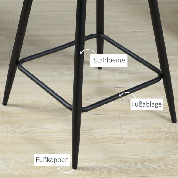 Barstol Set, 2er-Set, 50x53x94 cm, Grå