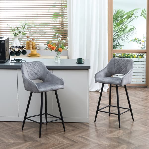 Barstol Set, 2er-Set, 50x53x94 cm, Grå