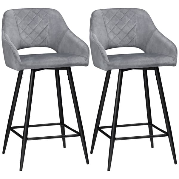 Barstol Set, 2er-Set, 50x53x94 cm, Grå