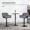 Miniatyrbillede 4 af 9: Barstol, 2er-Set, 57,5x52,5x93-114 cm, Grå