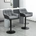 Miniatyrbillede 2 af 9: Barstol, 2er-Set, 57,5x52,5x93-114 cm, Grå