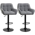 Miniatyrbillede 1 af 9: Barstol, 2er-Set, 57,5x52,5x93-114 cm, Grå