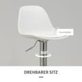 Miniatyrbillede 6 af 9: Barstol Sæt, 40x42x82-104 cm, Hvid