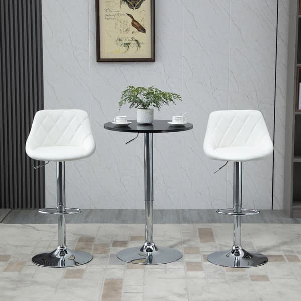Rund Bar Bord, Ø61x70-97 cm, Svart