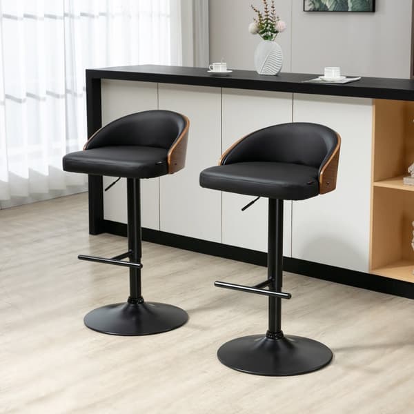 Baarituoli setti, 48x49.5x76-96 cm, Musta+Kahvi