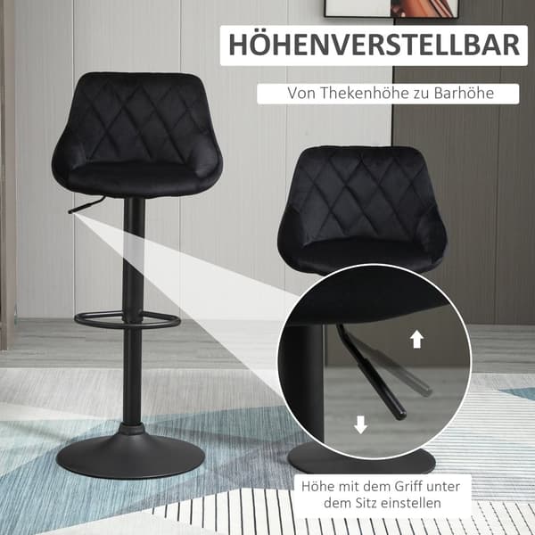 Barpall Set, 46x48x83-104 cm, Svart
