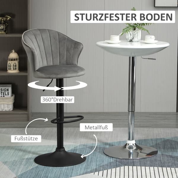 Baarituolien setti, 54x56x91-111 cm, Harmaa