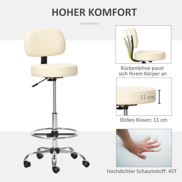 Barstol, 56x57x104-127 cm, Beige
