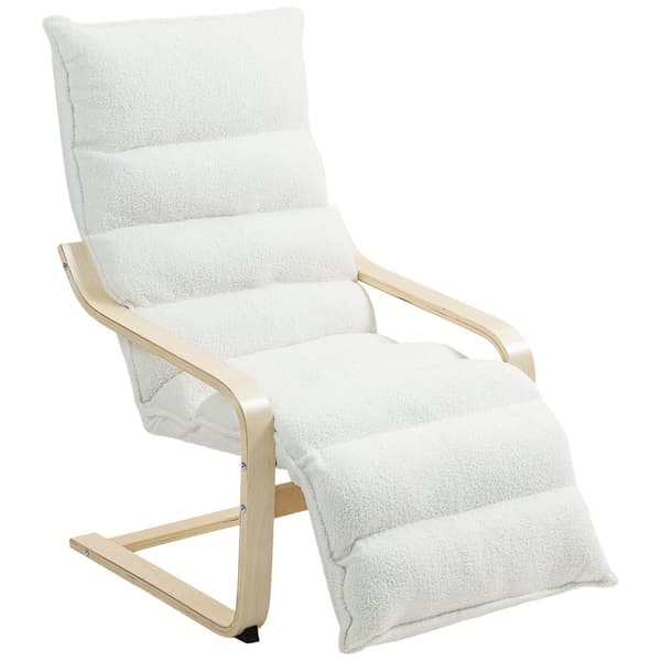 Lounge-stol, 67x93-114x105 cm, Vit
