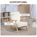 Miniatyrbillede 4 af 9: Stue Stol, 65x80x83 cm, Creme Hvid