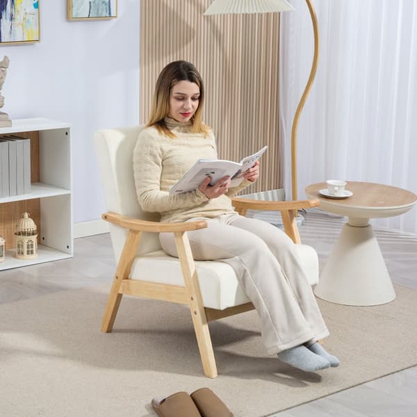 Stue Stol, 65x80x83 cm, Creme Hvid