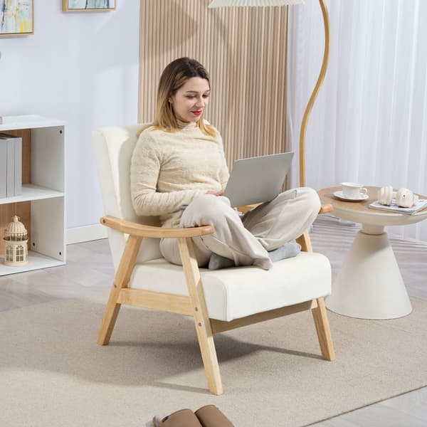 Stue Stol, 65x80x83 cm, Creme Hvid
