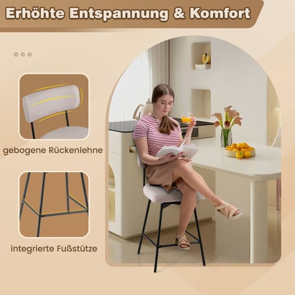Baarituolit, 47x51x90.5 cm, beige