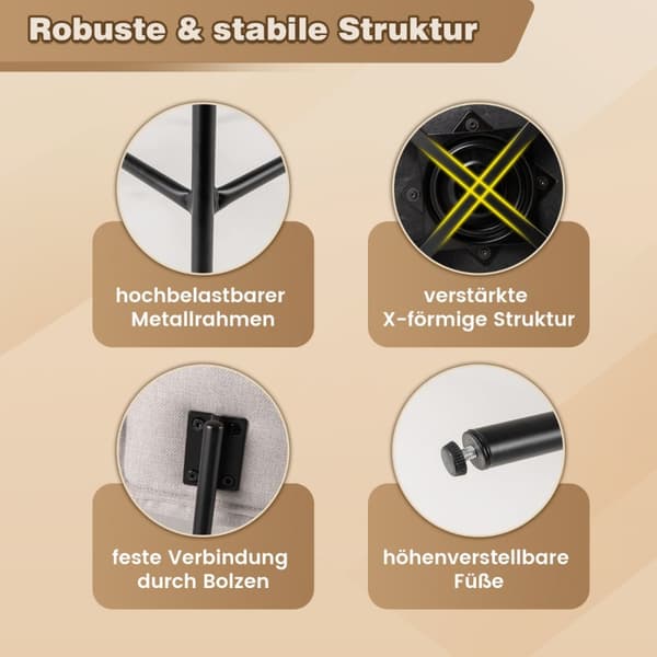 Baarituolit, 47x51x90.5 cm, beige