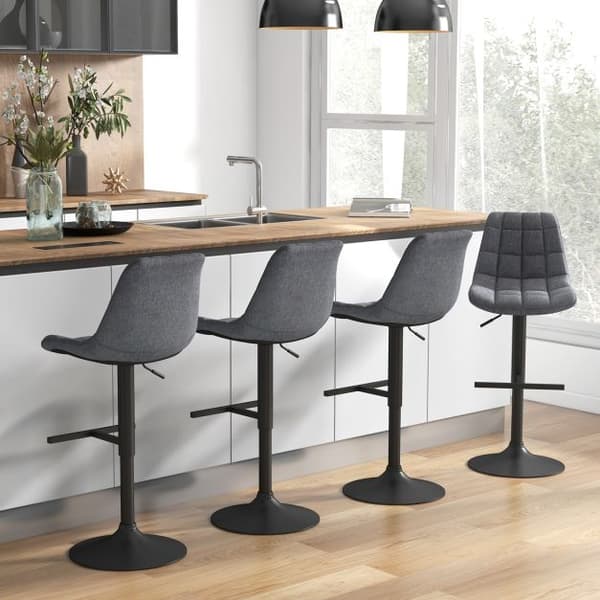 Barstolar Set, 43x53x89-109 cm, Grå