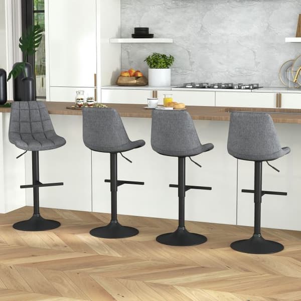 Barstolar Set, 43x53x89-109 cm, Grå