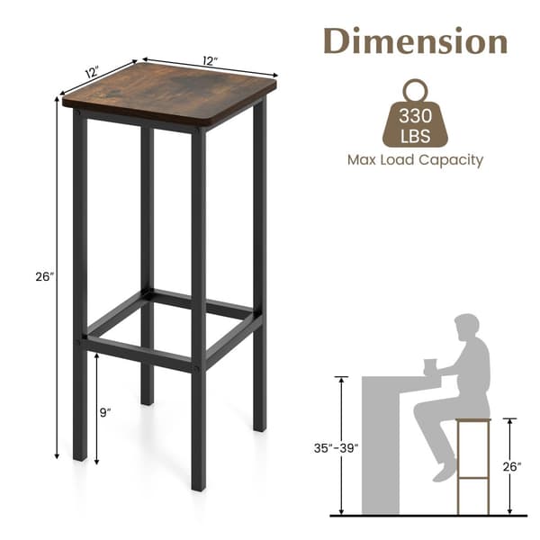 Barstolset, 12x12x26 tum, Grå