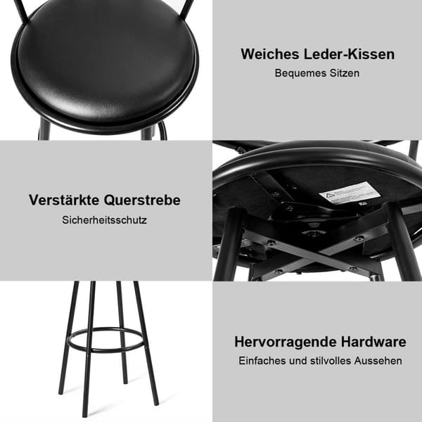 Barstolar, 55x56x101.5 cm, Svart