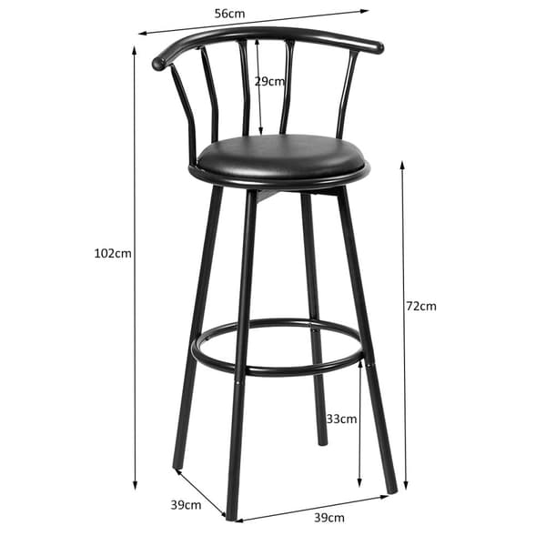 Barstolar, 55x56x101.5 cm, Svart