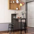 Miniatyrbild 8 av 8: Bartbord & Stol Set, 120x40x35 cm, 30x30x60 cm, Brun