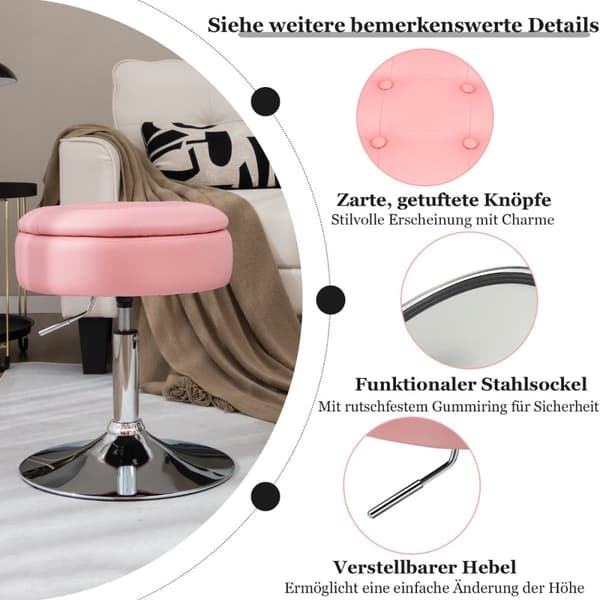 Smink pall, 41,5x50-66 cm, Rosa