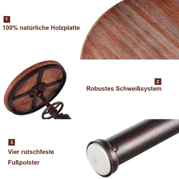 Barstol, 44x44x59,5-75 cm, Natur Bronze