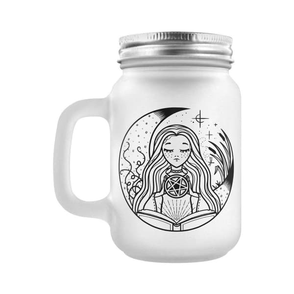 Grindstore Hvid heks frosted Mason Jar Frosted One Size