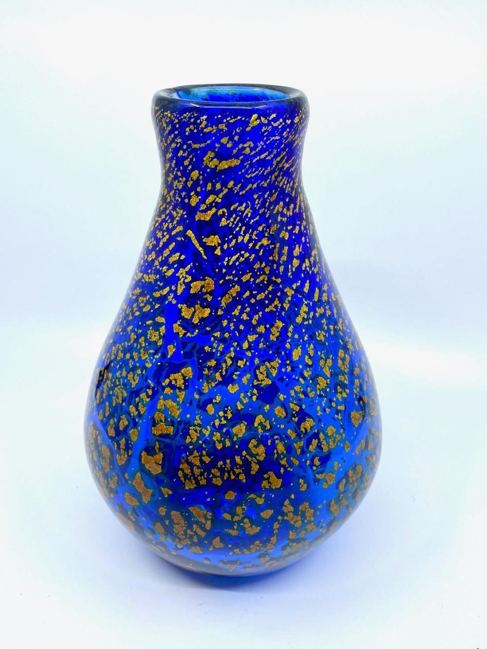 Gyllene Tider - Konstglas Urna Kobolt Unik design Robert Oldergaarden