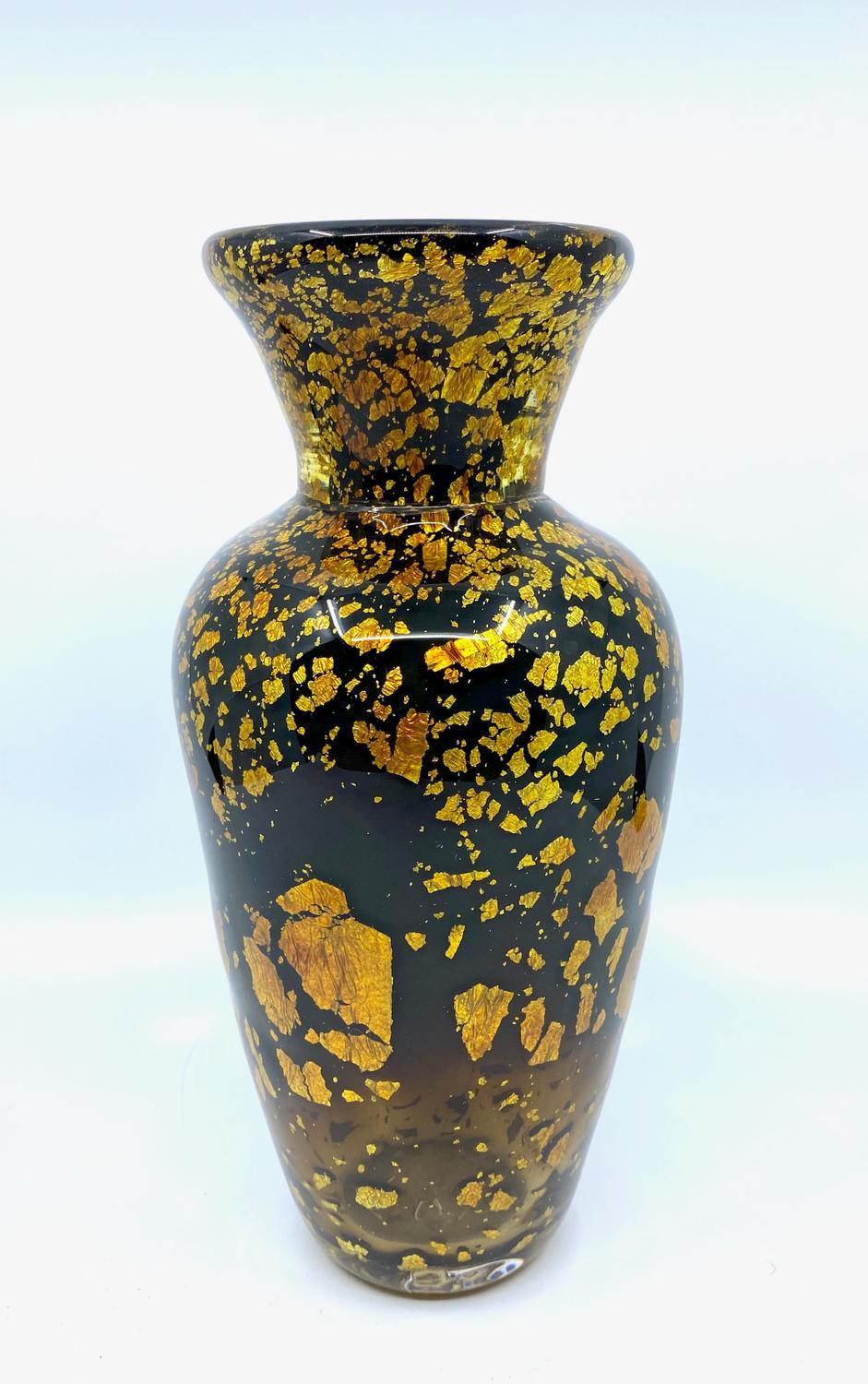 Gyllene Tider - Konstglas Hög Vas 26 cm - Svart Unik design Robert Oldergaarden