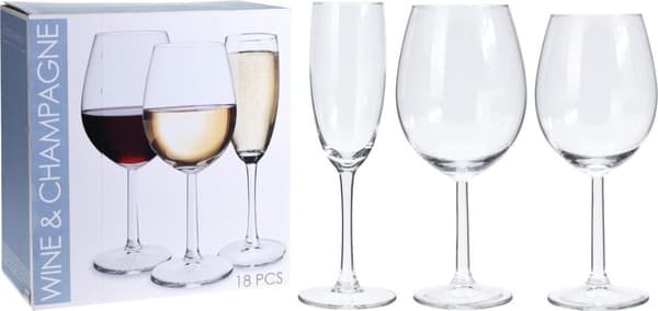 Vin- och Champagneglas i set 18-pack