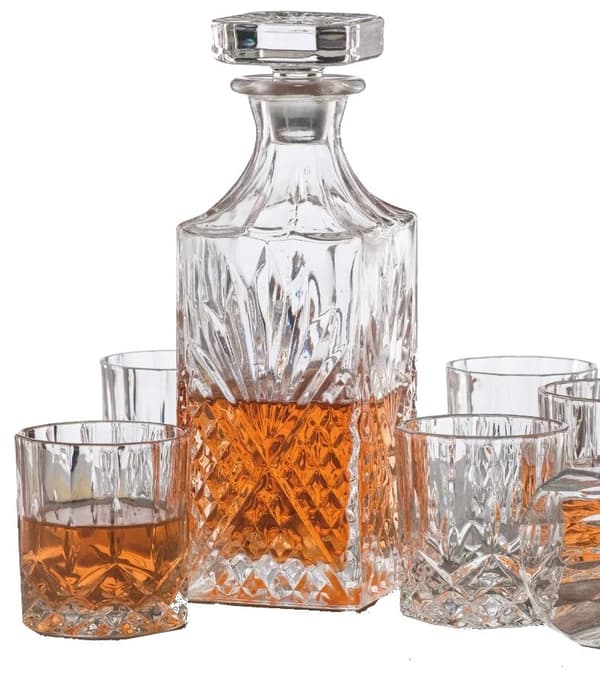 Whisky sætte 6 whisky glas + karaffel af whisky