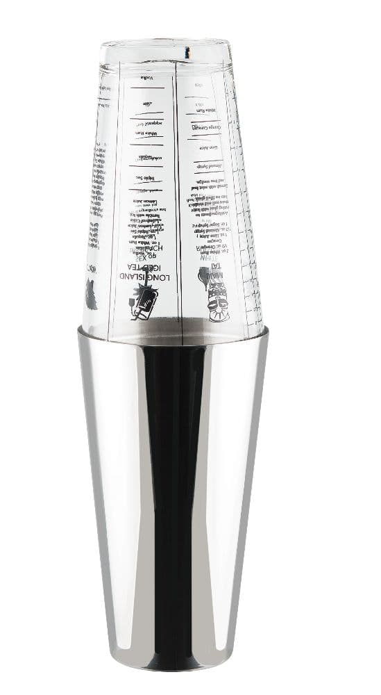 Boston shaker rustfristål/glas rummer 7 dl