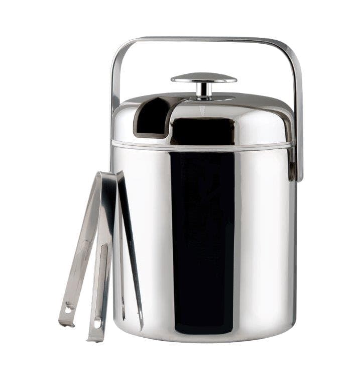 Isspand forkromet "thermo" med låg og istang rummer 1,3 liter