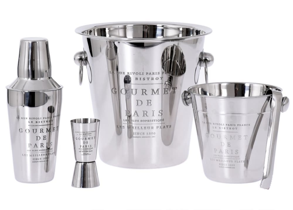 Bartenderset 5 delar shaker ishink champagnekylare jiggermått