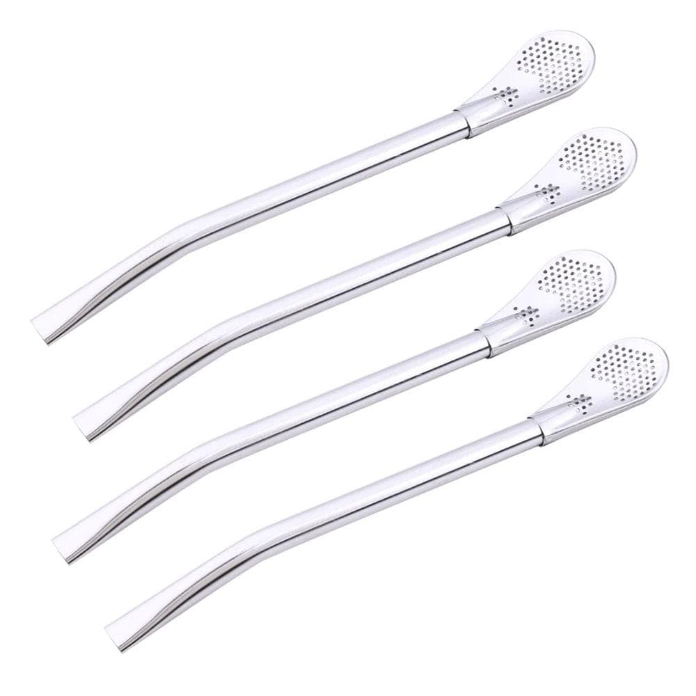 Sugrör i rostfritt stål med inbyggd sil 4-pack