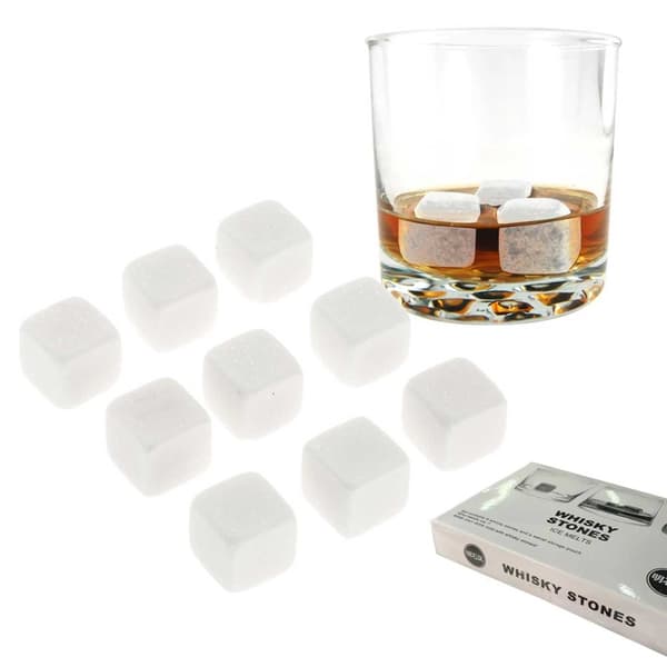9 -pakk naturlige whisky -steiner - isbiter av steinhvit