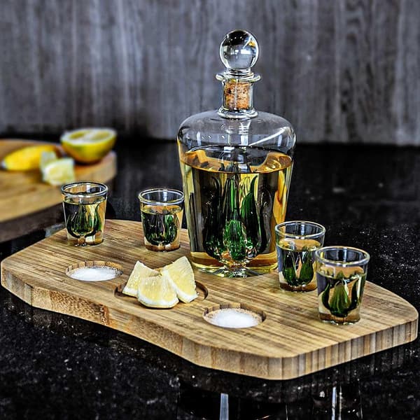 Karaffelsett med karaffel, brett og glass - 84 cl