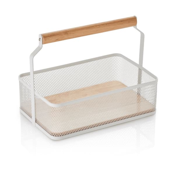 Brödkorg, Brödbricka med bärhandtag, 23,5 x 15,6 x 7,5 cm, Färg:vit