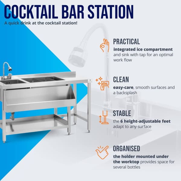 Royal Catering - Cocktail-station - Med ishink och flaskhållare - Royal Catering