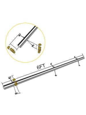 6 fot bardisk fotskena kit, rostfritt stål material, robust och hållbart, bekvämt att använda, lätt att installera och underhålla