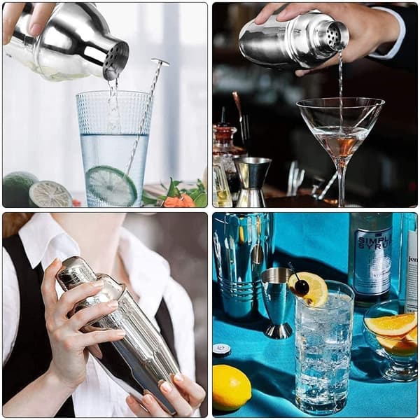 Cocktail shaker Set - Rostfritt stål Silver 5 dela