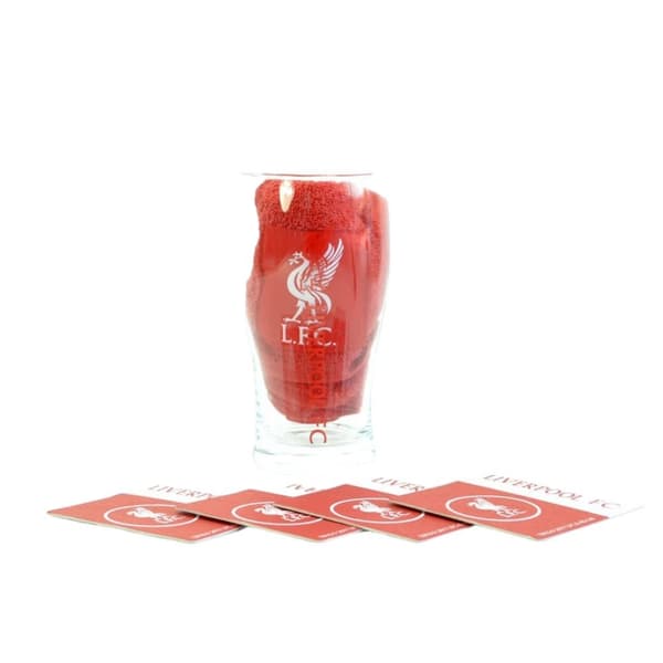 Liverpool FC Wordmark Crest Bar Set Red/White One Size