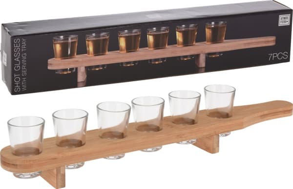 Shotglas på bricka Set Drinkset