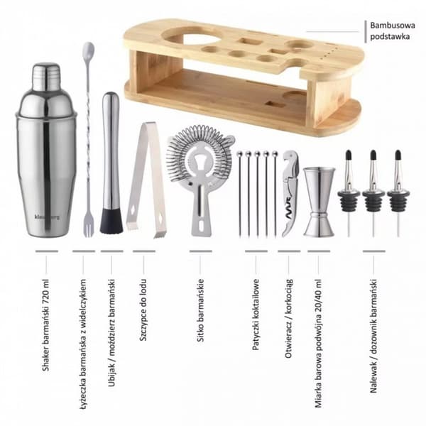 BARTENDERSÆT 16 ELEMENTER KLAUSBERG KB-7582